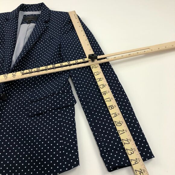 J.Crew REGENT Blazer 4 100% Linen Polka Dot Button Business Blazer Jacket blue - Picture 7 of 16